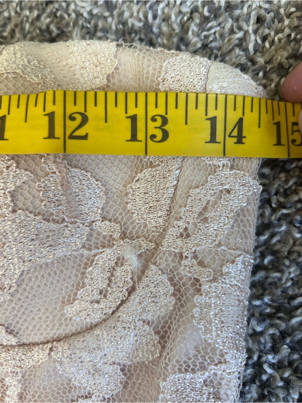 Vintage Deb Soft Peach/Nude Full Length Bodycon Lace Dress Juniors size 5 - Picture 8 of 12